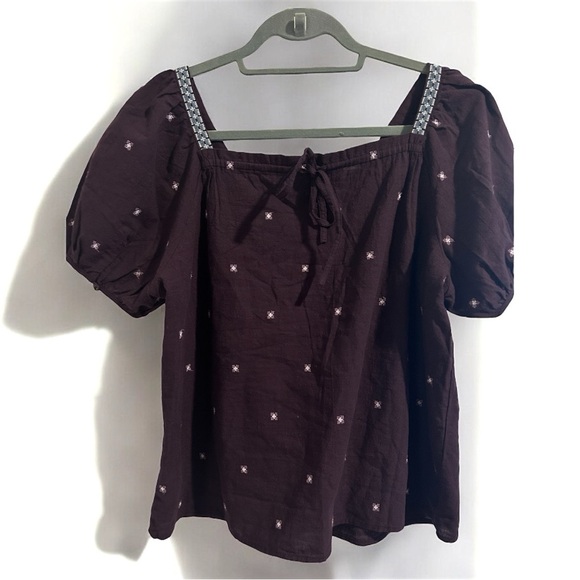 Madewell Embroidered Crinkle Cotton Puff Sleeve Blouse - Picture 6 of 6